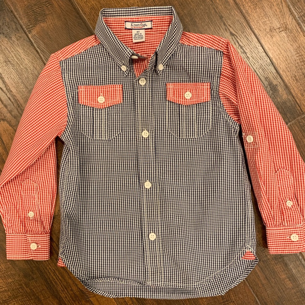 Kitestrings Navy And Red Button Down Shirt